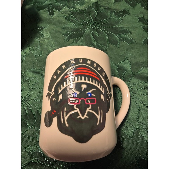 Denny's Mug Bah Humbug Grumpy Face Christmas Holiday Ceramic Coffee Cup - Picture 7 of 8